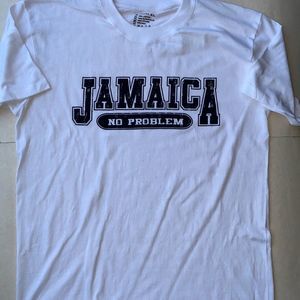 DailyTs “JAMAICA” White short Sleeve Crewneck T-shirt Size X-Large NWOT